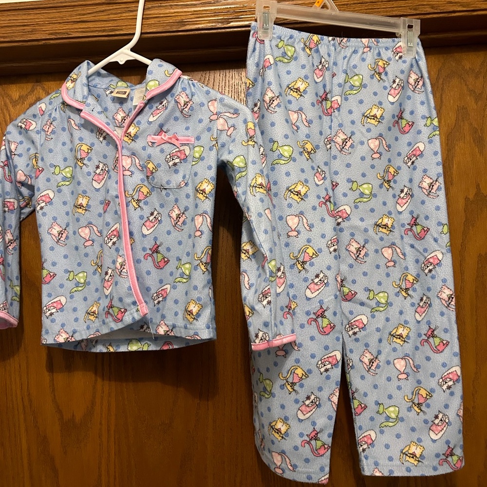 Faded Glory Blue and Pink Pajama Sets with Floral Print
